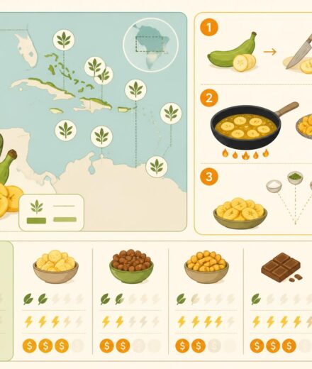 découvrez les chips de banane plantain, une snack-food caraïbe croustillante et savoureuse à préparer en seulement 20 minutes. parfait pour une pause gourmande rapide et exotique !