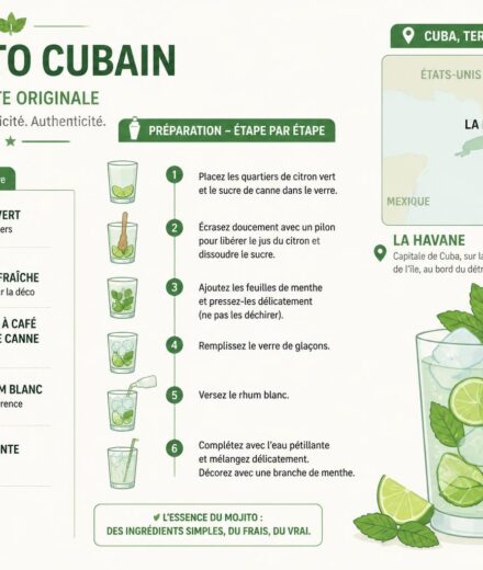 découvrez la recette authentique du mojito cubain maison, directement inspirée de la havane, simple et sans fioriture pour un cocktail rafraîchissant et traditionnel.