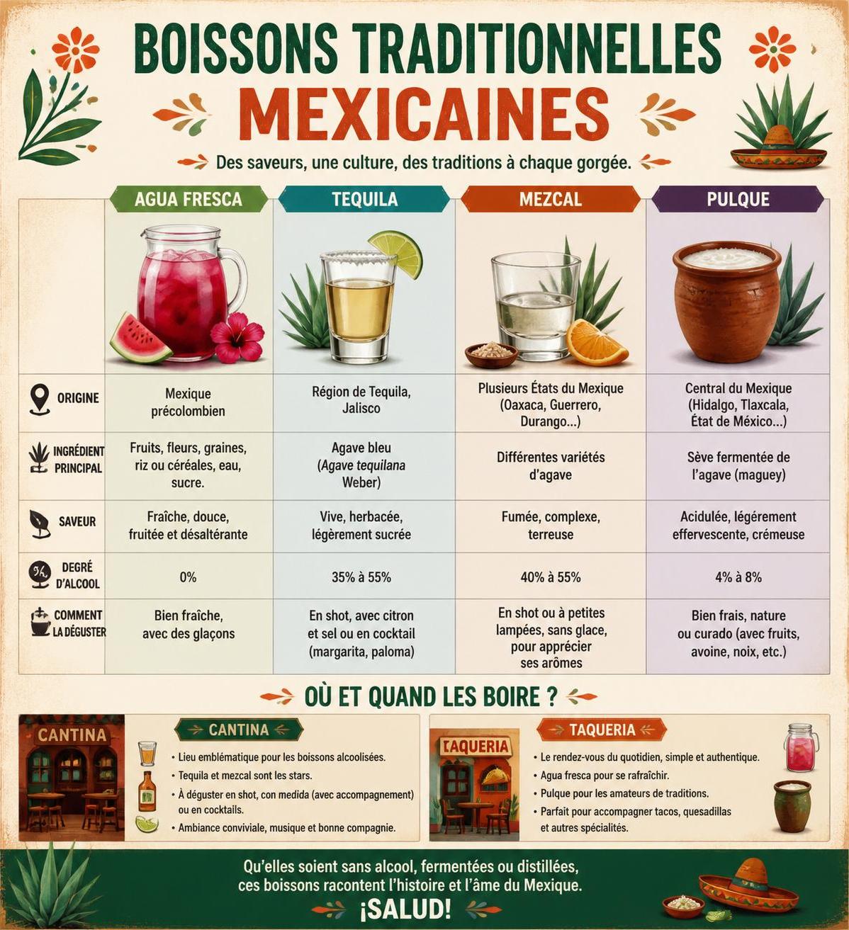 découvrez les différences et similitudes entre taquerias et cantinas, deux lieux emblématiques qui incarnent l'âme et la convivialité des rues mexicaines.