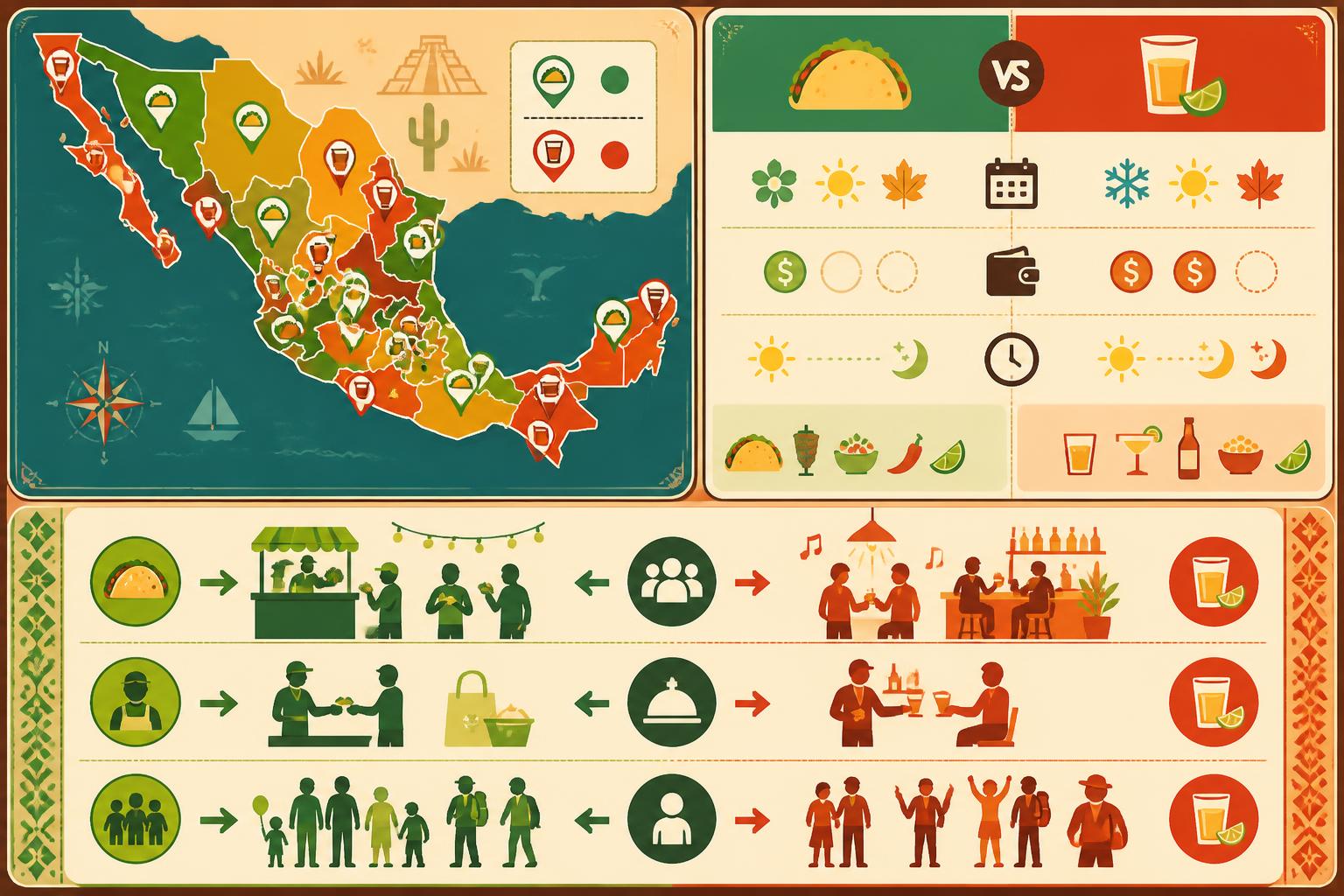 découvrez les différences et similitudes entre la taqueria et la cantina, deux lieux emblématiques qui incarnent l'âme authentique de la rue mexicaine.