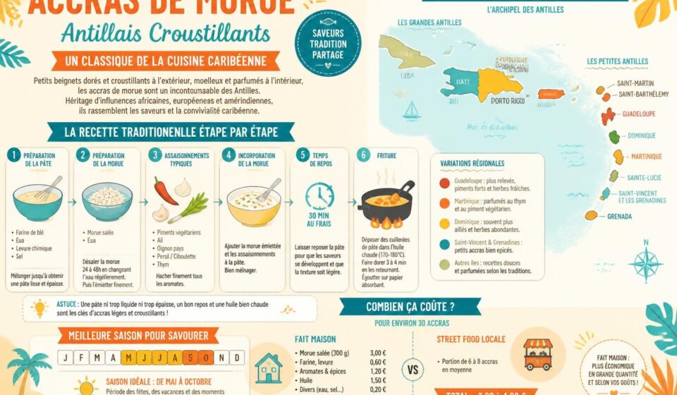 découvrez la recette authentique des accras de morue antillais croustillants, ces beignets savoureux qui rappellent les saveurs exotiques des caraïbes.