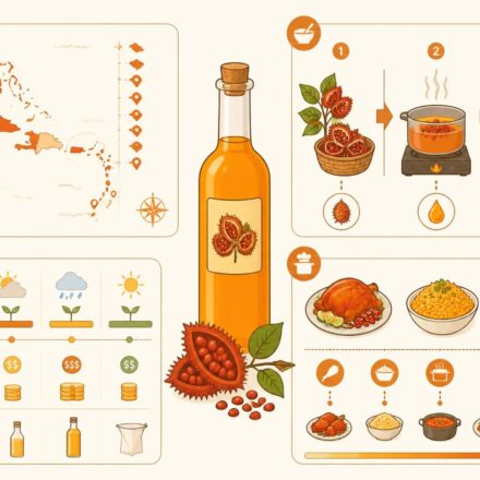 Annatto oil (achiote en huile) : comment la préparer et l’utiliser dans les plats caribéens découvrez comment préparer et utiliser l'huile d'annatto (achiote) pour sublimer vos plats caribéens avec saveur et authenticité.