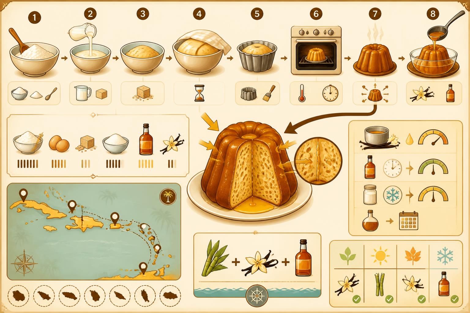 découvrez notre recette classique de baba au rhum maison, parfumé d'un sirop vanillé inspiré des saveurs des caraïbes pour un dessert moelleux et exotique.