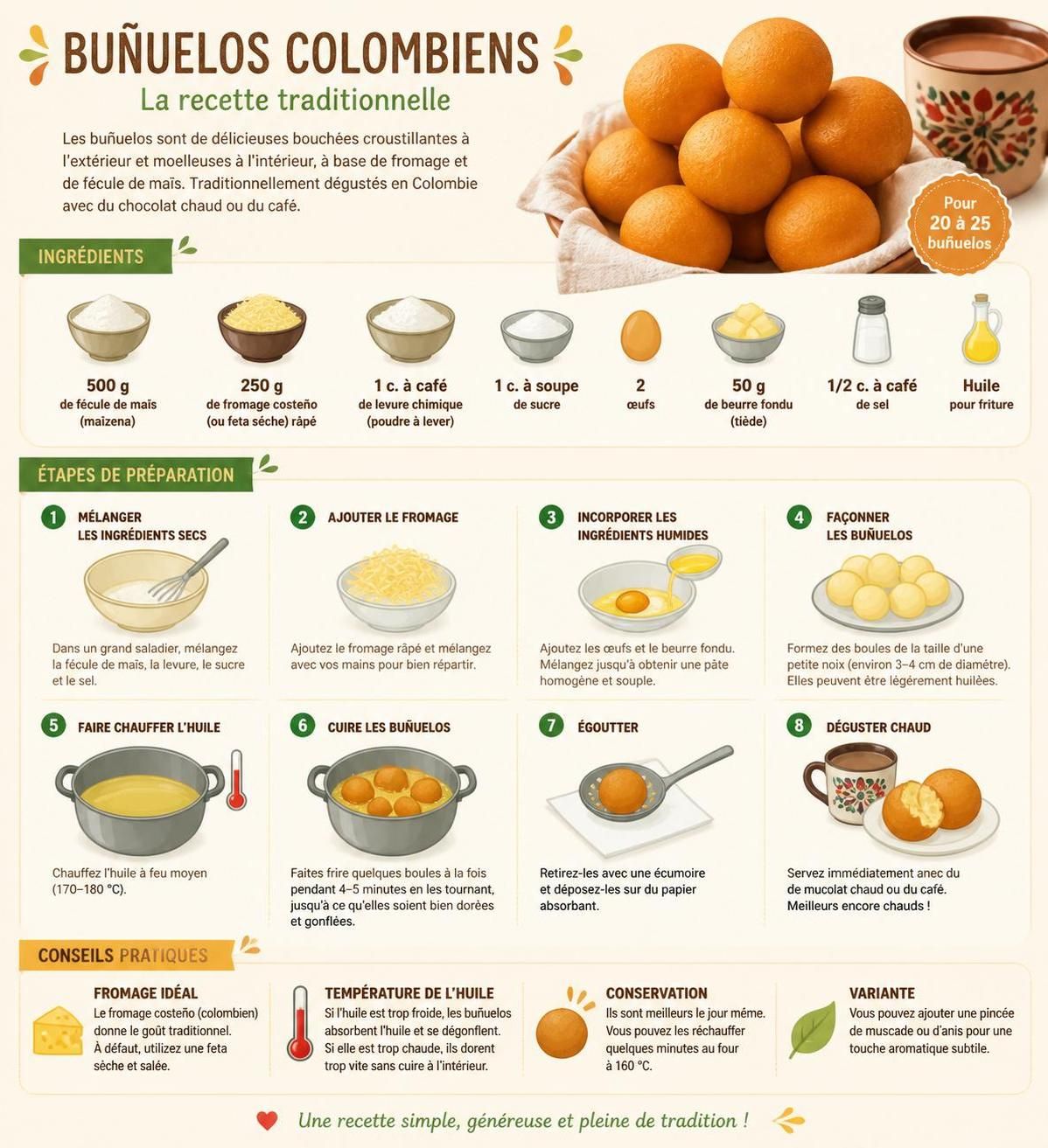 découvrez les buñuelos colombiens, ces délicieux beignets de fromage incontournables de la street food, savoureux toute l'année et pas seulement à noël.