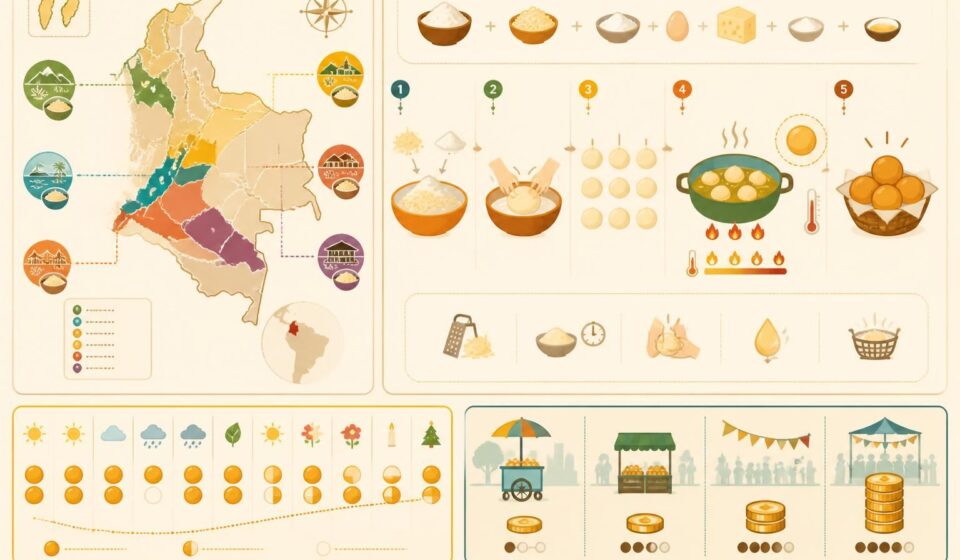 découvrez les buñuelos colombiens, ces délicieux beignets de fromage typiques de la street food, parfaits à déguster toute l'année et pas seulement à noël.