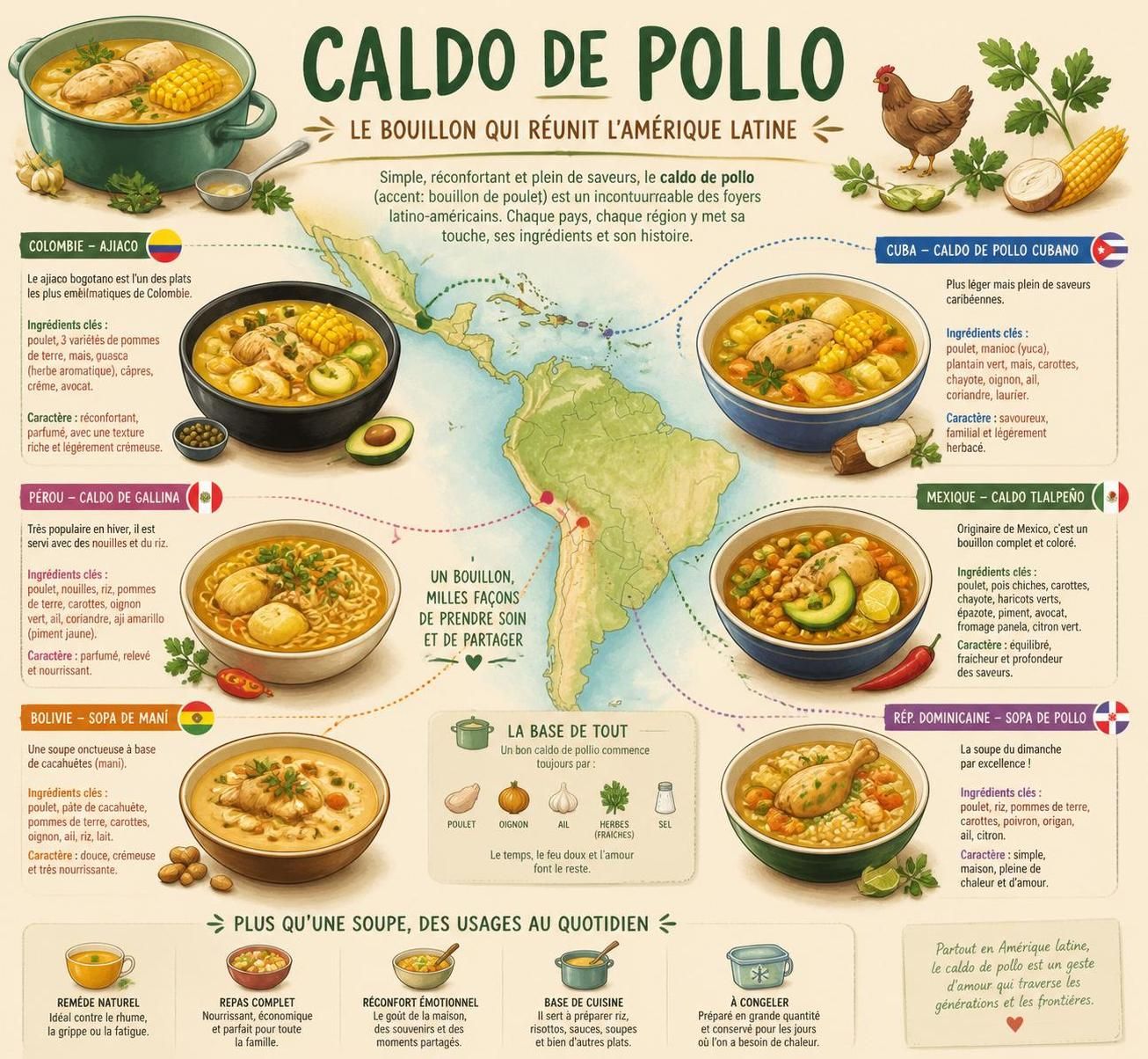 découvrez comment préparer un caldo maison, le bouillon essentiel des cuisines latines, avec trois recettes savoureuses et faciles à réaliser.