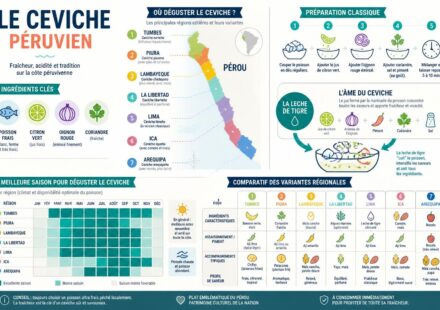 Ceviche péruvien : recette classique, leche de tigre et variantes régionales à connaître découvrez la recette classique du ceviche péruvien, maîtrisez la leche de tigre authentique et explorez les variantes régionales incontournables pour un voyage culinaire savoureux.