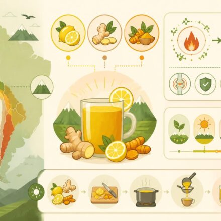 découvrez la boisson anti-inflammatoire naturelle des andes à base de citron, gingembre et curcuma, à consommer chaque matin pour bien démarrer la journée en privilégiant santé et vitalité.