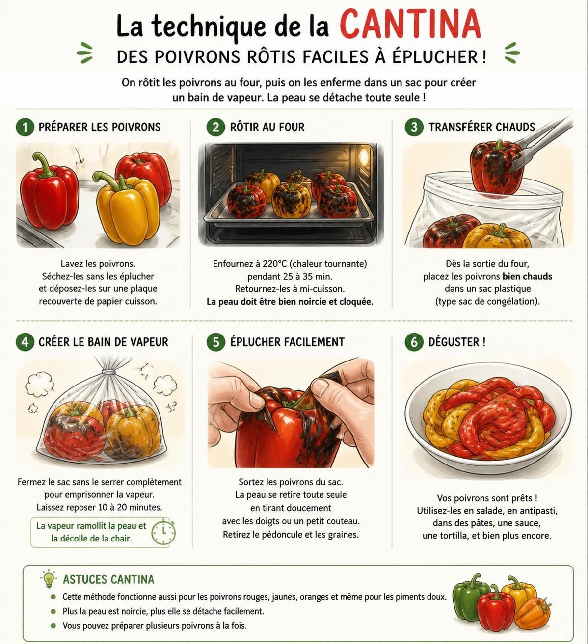 découvrez la technique infaillible de la cantina pour rôtir piments et poivrons parfaitement sans faire fumer votre maison. astuces simples et conseils pratiques pour une cuisson réussie.