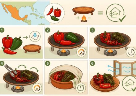 Comment rôtir piments et poivrons sans fumer la maison — technique de la cantina apprenez à rôtir piments et poivrons sans faire de fumée dans la maison grâce à la technique efficace de la cantina. astuces simples pour un goût parfait sans désagréments.