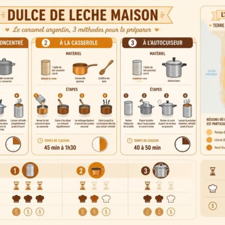 Dulce de leche maison : caramel argentin en 3 méthodes — boîte, casserole ou autocuiseur découvrez comment préparer un délicieux dulce de leche maison, le caramel argentin, grâce à trois méthodes simples : en boîte, à la casserole ou à l'autocuiseur. recettes faciles et gourmandes pour tous les goûts.