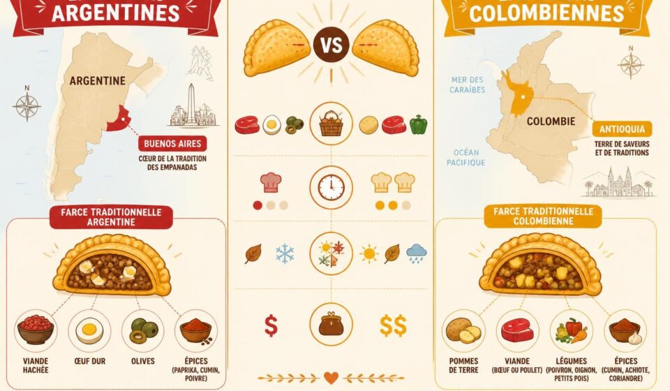découvrez les empanadas argentines et colombiennes, deux délicieuses recettes de farces authentiques qui éveilleront vos papilles. une seule envie : les savourer sans attendre !