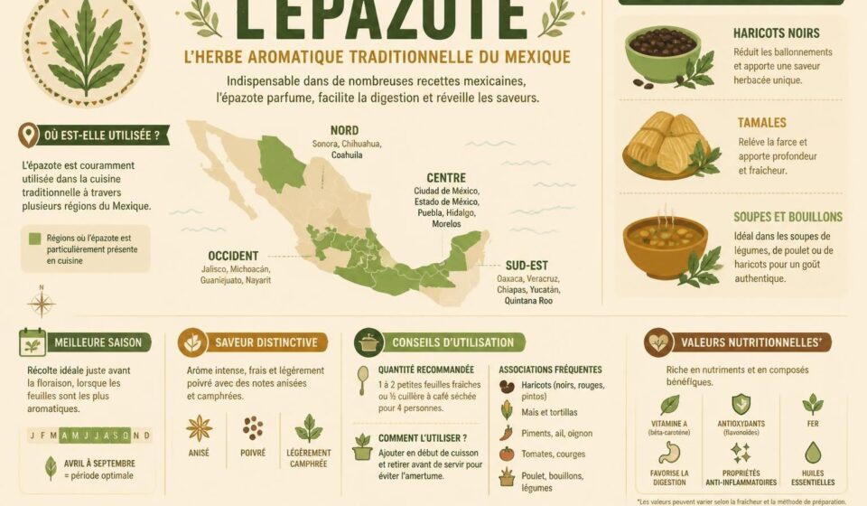 découvrez l'épazote, l'herbe mexicaine secrète qui apporte une saveur unique aux haricots noirs, tamales et soupes, pour sublimer vos plats authentiques.