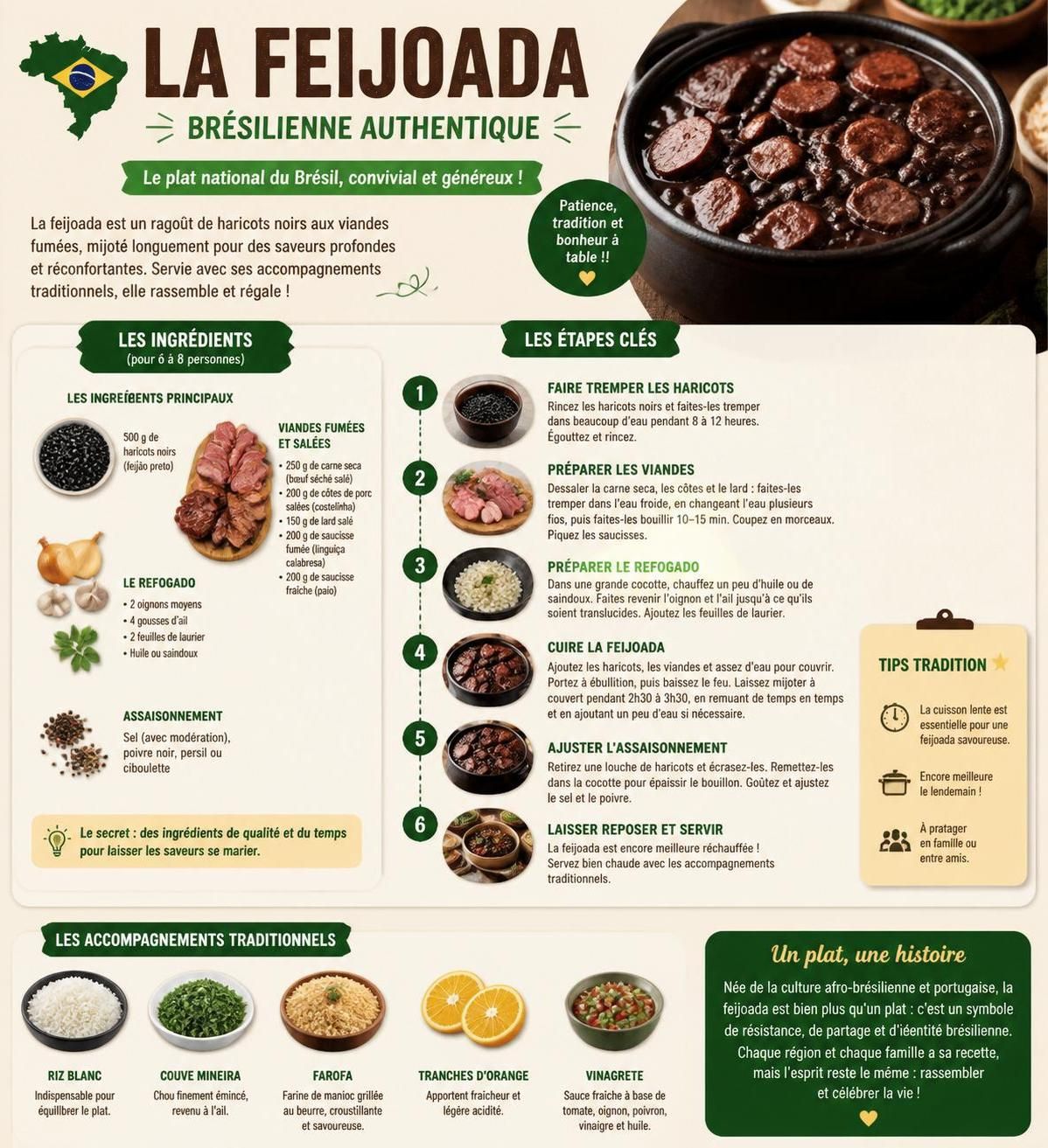 découvrez la feijoada brésilienne, ce savoureux ragoût de haricots noirs et viandes fumées, plat traditionnel du dimanche à rio, riche en goûts et en histoire.