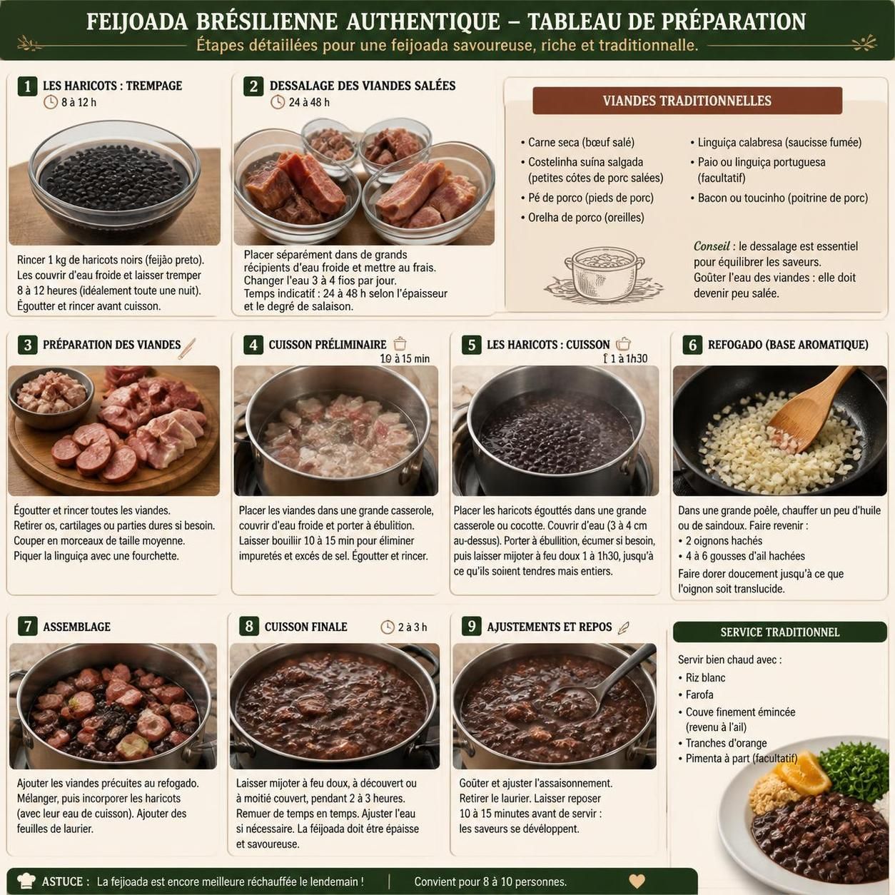 découvrez la feijoada brésilienne, ce grand ragoût traditionnel de haricots noirs et viandes fumées, parfait pour des dimanches conviviaux à rio.