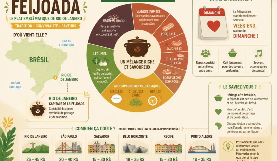 découvrez la feijoada brésilienne, ce grand ragoût traditionnel de haricots noirs et viandes fumées, un plat convivial et savoureux du dimanche à rio.