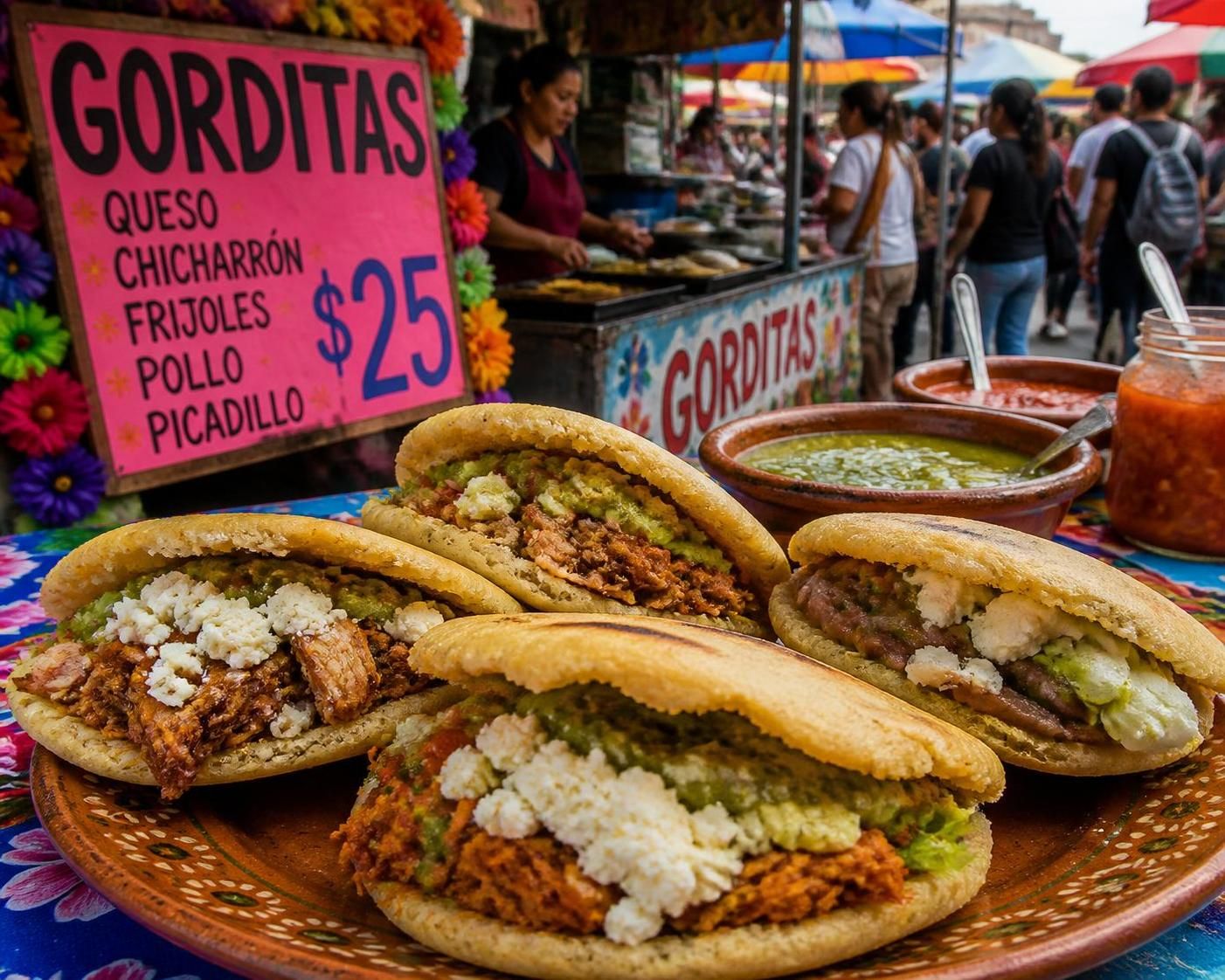 découvrez les gorditas mexicaines, ces délicieuses tortillas épaisses farcies, emblématiques des marchés de rue du mexique. savourez une expérience authentique et gourmande !