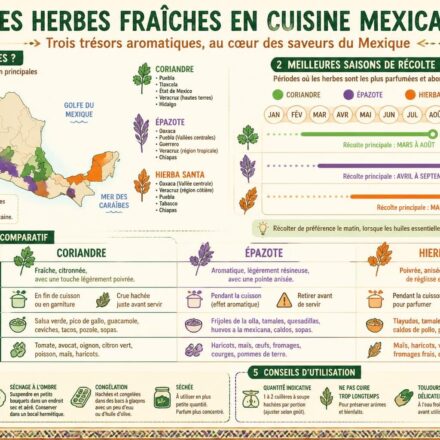 Herbes fraîches en cuisine mexicaine : coriandre, épazote, hierba santa — quand et comment les utiliser découvrez comment utiliser les herbes fraîches incontournables de la cuisine mexicaine – coriandre, épazote et hierba santa – pour sublimer vos plats avec des conseils sur le moment et la manière de les intégrer.