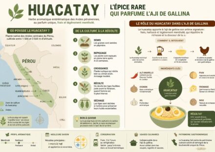 Huacatay (menthe noire péruvienne) : l’épice rare qui parfume l’aji de gallina découvrez le huacatay, également connu sous le nom de menthe noire péruvienne, une épice rare qui sublime l'aji de gallina avec ses arômes uniques et délicats.
