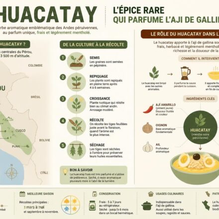 Huacatay (menthe noire péruvienne) : l’épice rare qui parfume l’aji de gallina découvrez le huacatay, également connu sous le nom de menthe noire péruvienne, une épice rare qui sublime l'aji de gallina avec ses arômes uniques et délicats.
