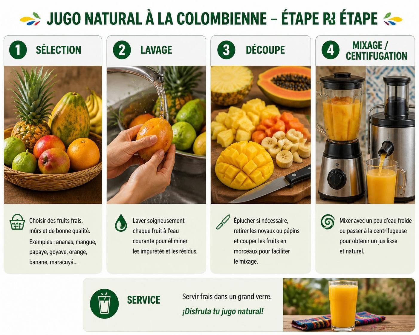 découvrez les jugos naturales colombiens, les jus de fruits frais et tendances de medellín, et apprenez à les préparer facilement chez vous.