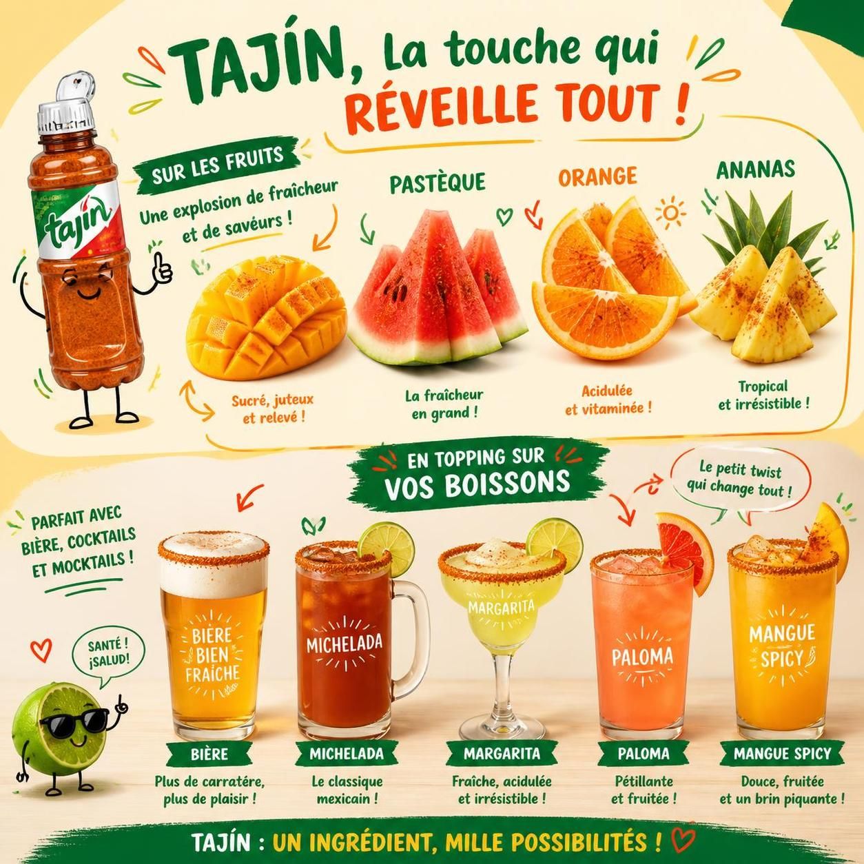découvrez le tajín, ce mélange mexicain unique de chili et citron, qui rehausse le goût des fruits, légumes et même des verres de bière pour une explosion de saveurs authentiques.
