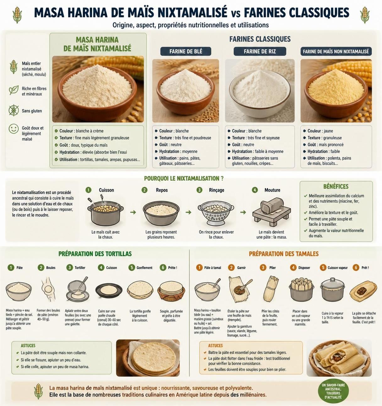 découvrez les différences entre la masa harina et la farine ordinaire pour réussir parfaitement vos tortillas et tamales maison. guide complet et conseils pratiques.