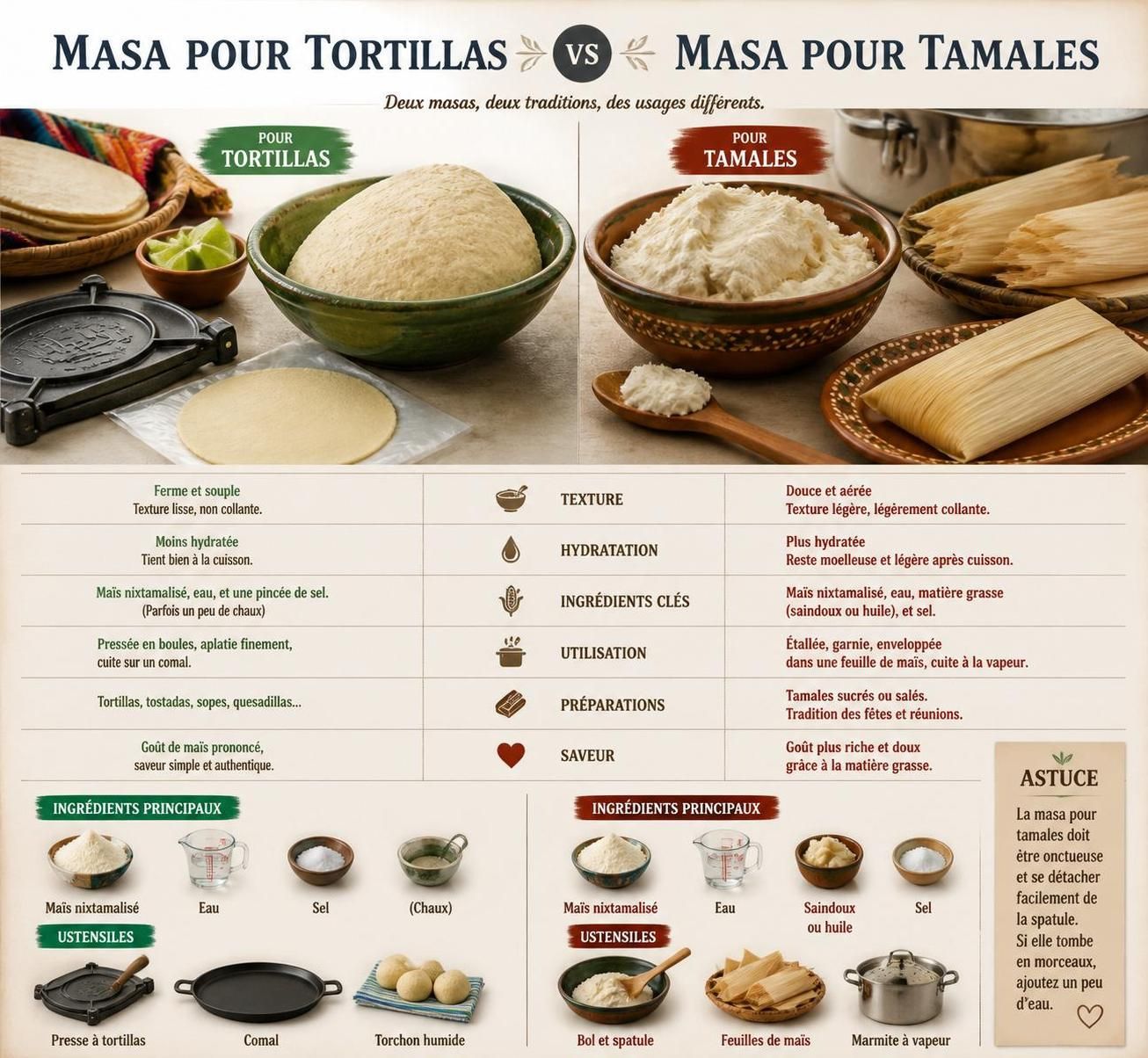 découvrez les différences entre la masa harina et la farine ordinaire pour réussir parfaitement vos tortillas et tamales maison. guide complet pour maßtriser ces ingrédients essentiels de la cuisine mexicaine.