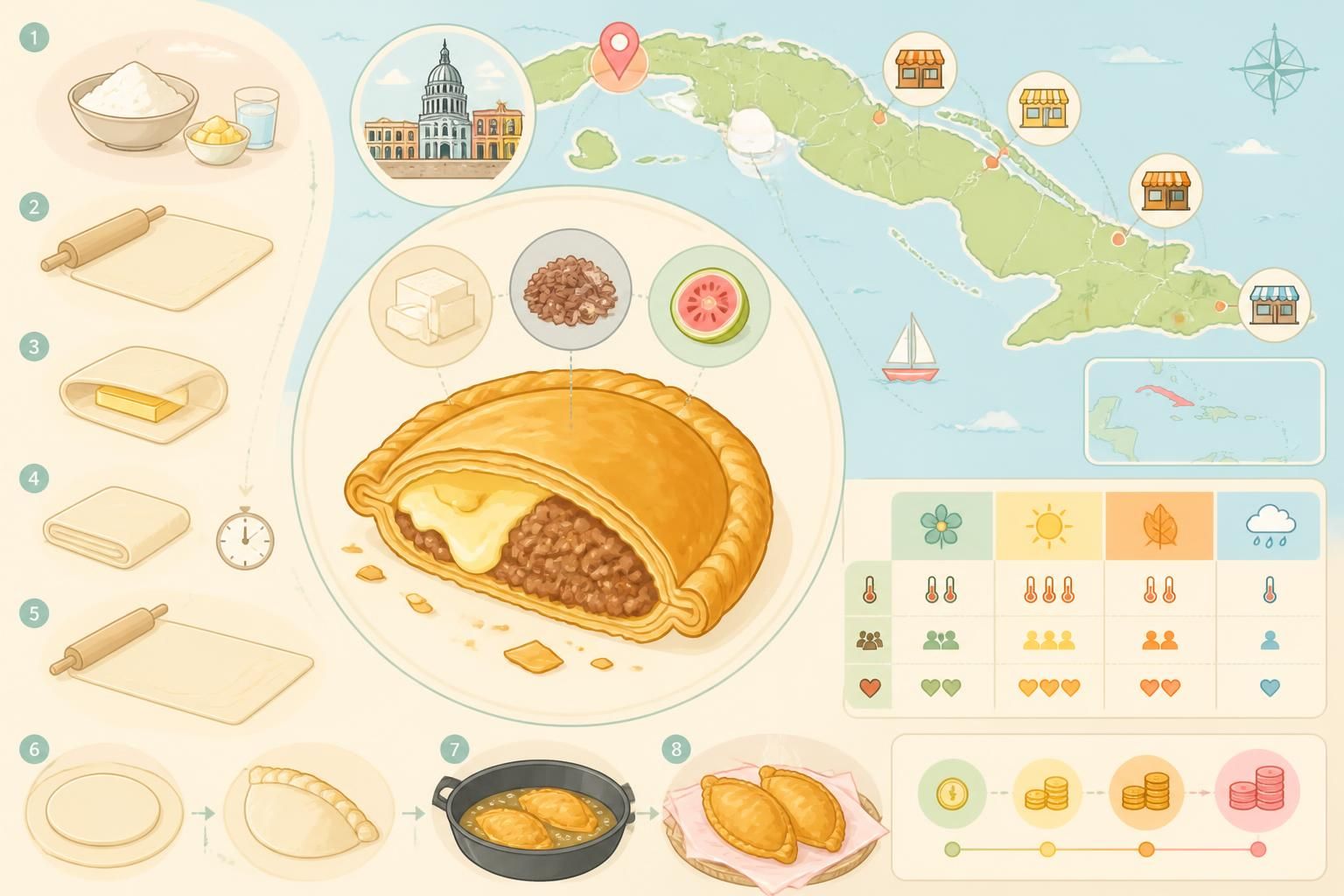 découvrez les pastelitos cubains, ces délicieux chaussons feuilletés emblématiques des friteries de la havane, parfaits pour une gourmandise authentique et exotique.