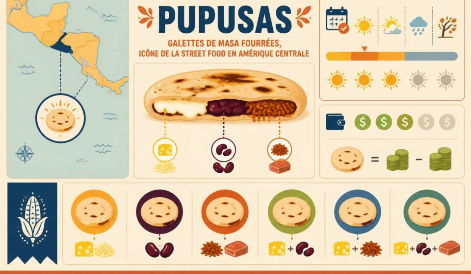 découvrez les pupusas salvadoriennes, ces délicieuses galettes de masa fourrées, emblème incontournable de la street food d'amérique centrale, alliant tradition et saveurs authentiques.