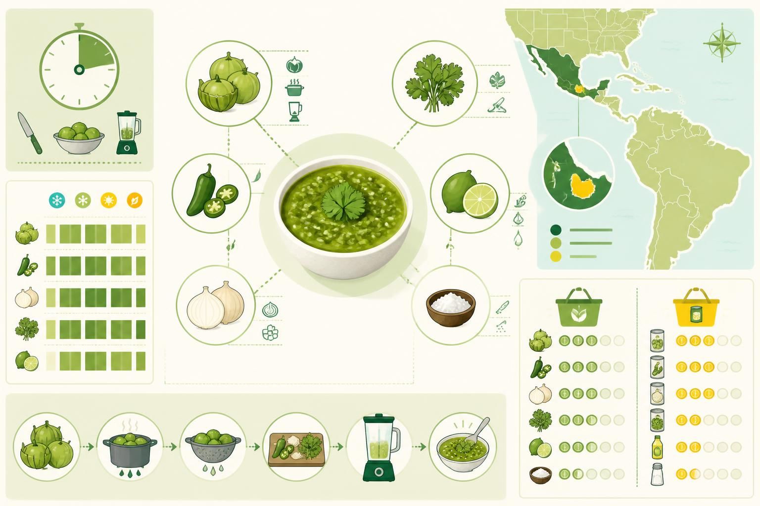 découvrez notre recette facile de salsa verde fraîche maison, prête en seulement 15 minutes. l'incontournable de la cuisine latine pour sublimer tous vos plats.