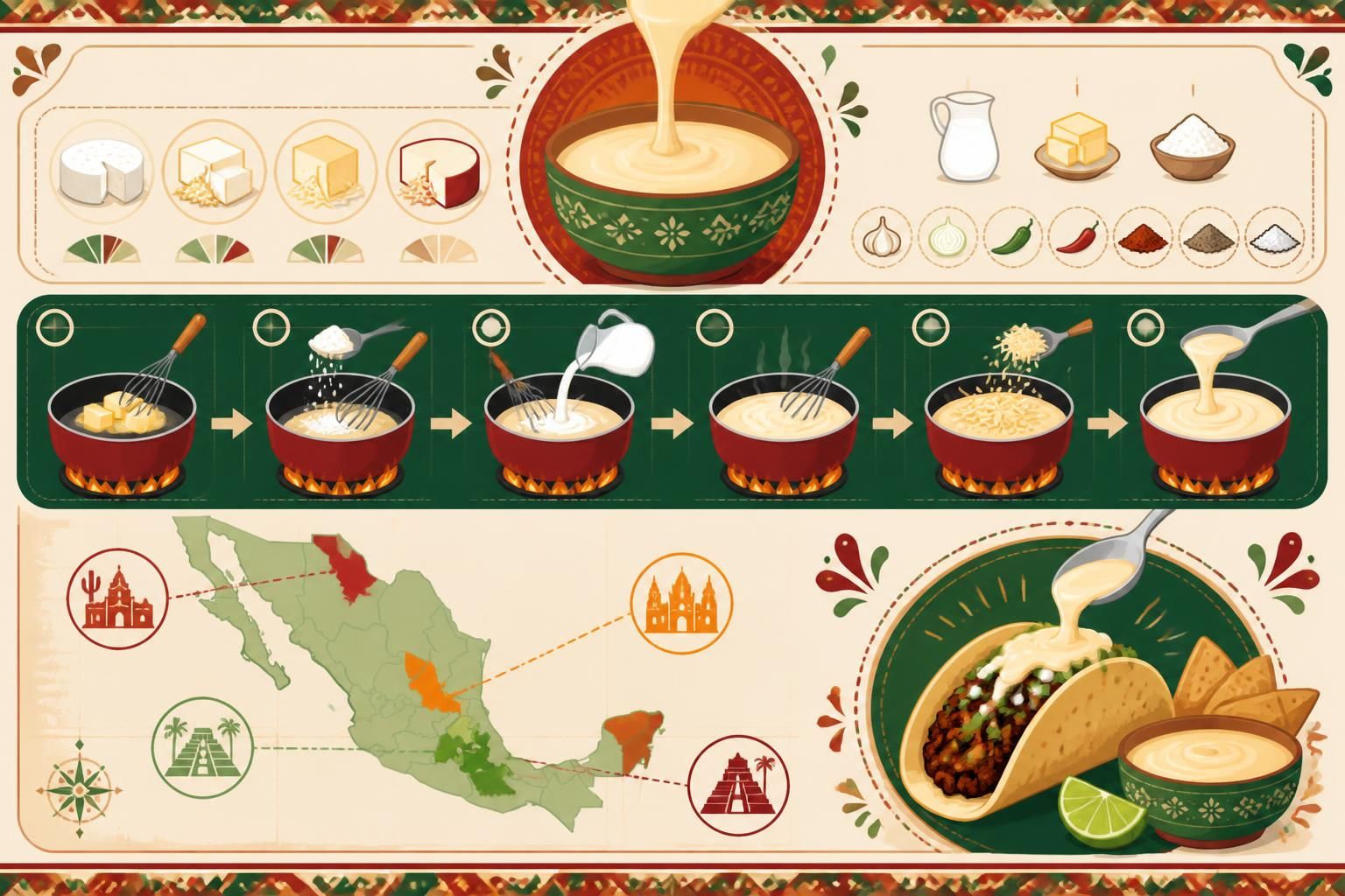 découvrez la recette secrète de la sauce fromagère authentique utilisée dans les vraies taquerías mexicaines pour sublimer vos tacos maison avec un goût riche et savoureux.