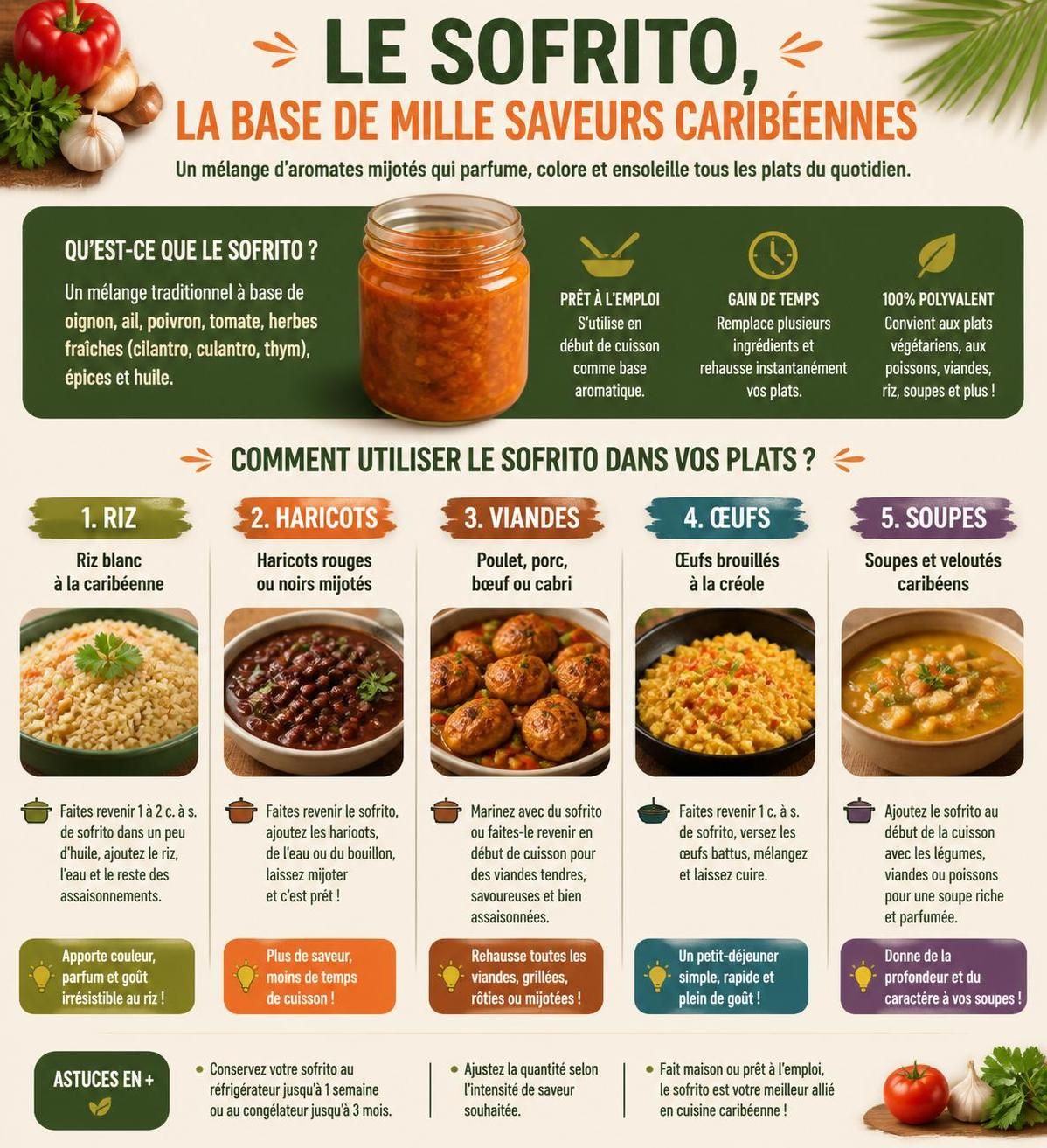 découvrez le sofrito, la base aromatique essentielle qui sublime toutes les recettes de la cuisine caribéenne et tropicale avec ses saveurs riches et uniques.