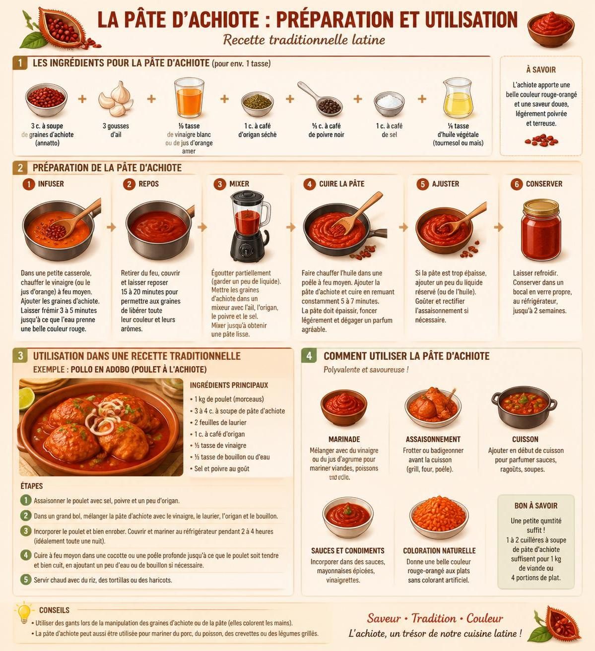 découvrez les différences entre l'achiote en pâte et en poudre, leur impact sur vos recettes, et apprenez à les substituer facilement pour varier les saveurs.