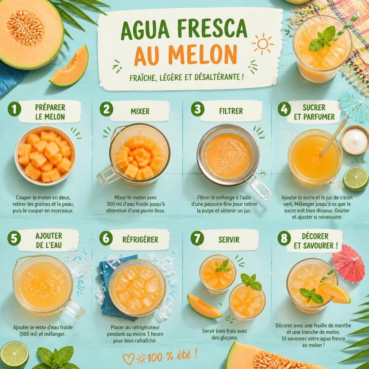 découvrez les trois recettes authentiques d'agua fresca mexicaine à base d'hibiscus, melon et tamarin, comme préparées par les vendeurs de rue traditionnels.