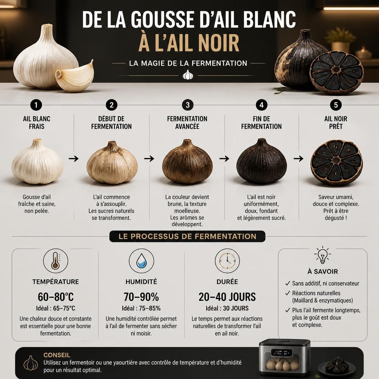 découvrez l'ail noir fermenté, un ingrédient umami subtil qui sublime sauces et marinades en apportant saveur et profondeur à vos plats.