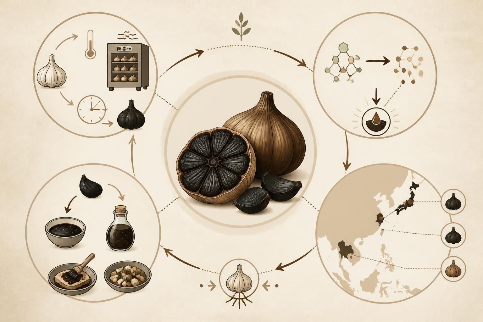 découvrez l'ail noir fermenté, l'ingrédient umami subtil qui sublime vos sauces et marinades avec une saveur authentique et originale.