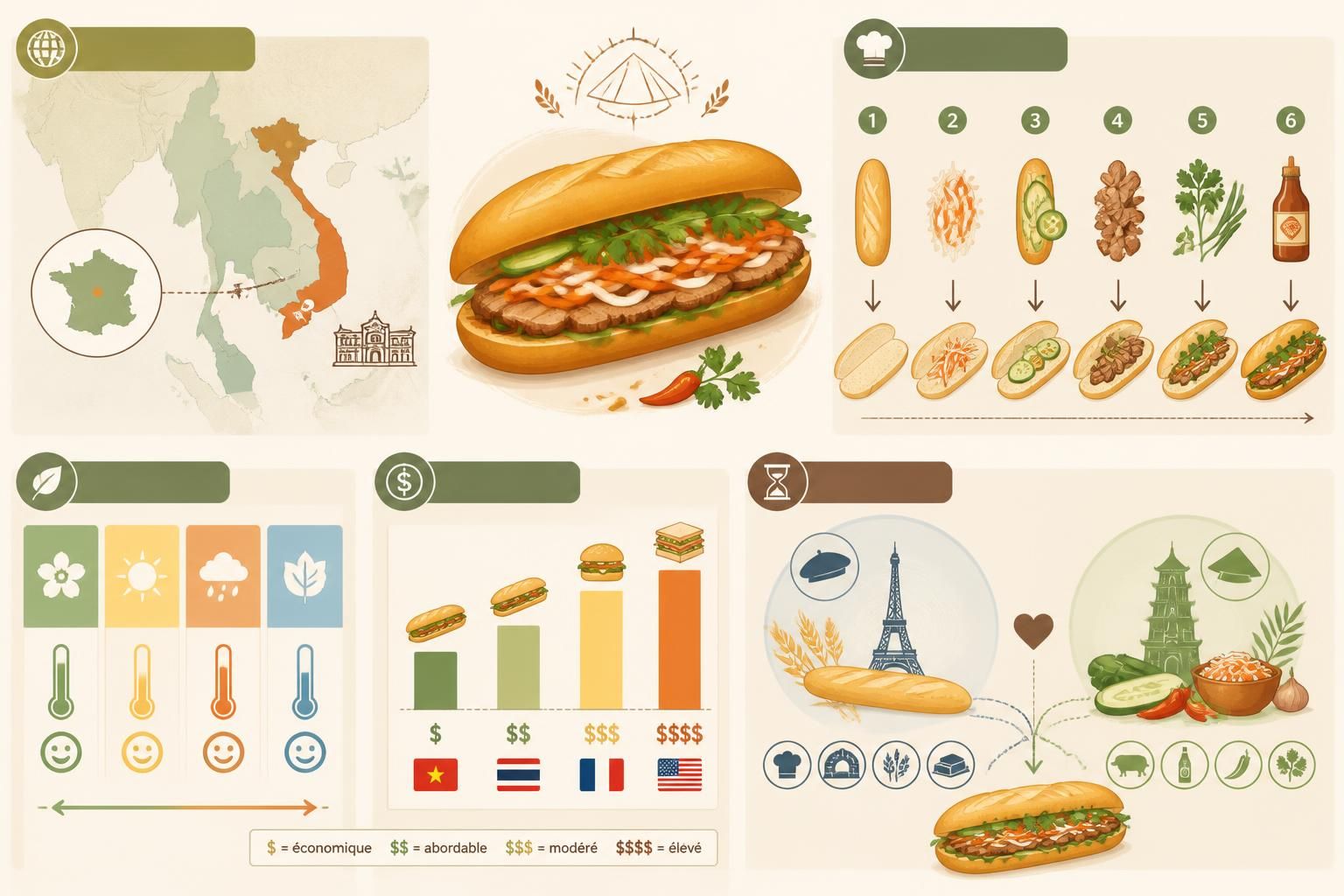 découvrez l'histoire fascinante du bánh mì, ce sandwich vietnamien emblématique, et apprenez à le préparer grâce à notre recette authentique qui mêle saveurs vietnamiennes et influences françaises.