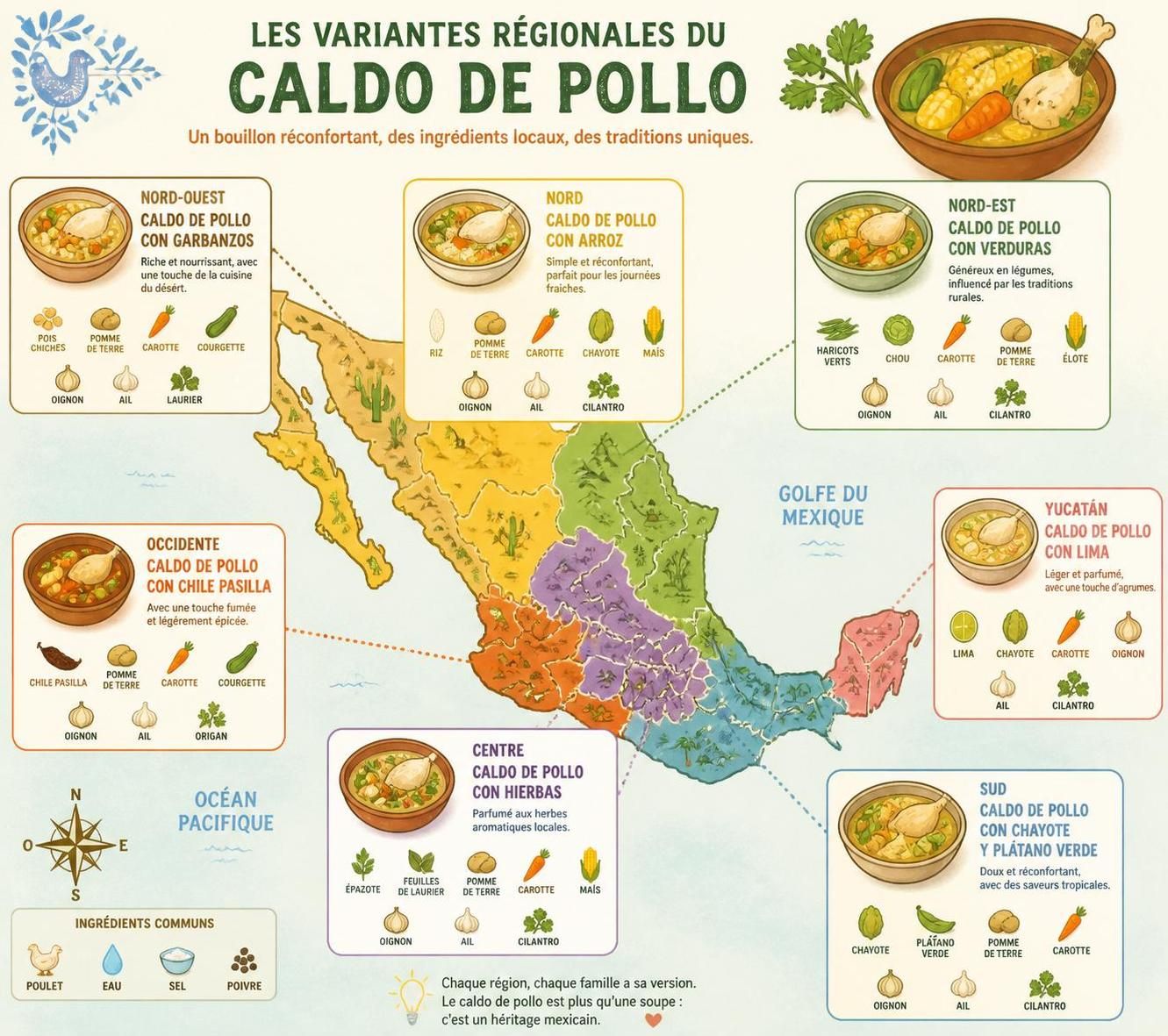 découvrez le caldo de pollo à la mexicaine, un bouillon de poulet réconfortant et traditionnel, parfait pour bien commencer votre samedi matin et prendre soin de vous.