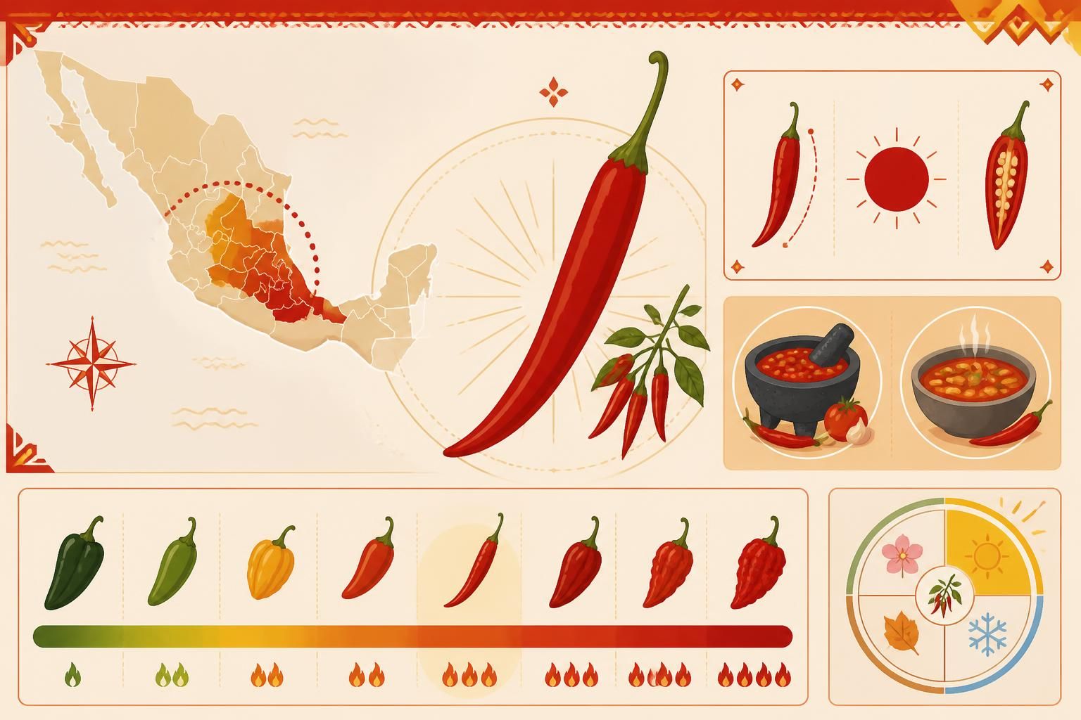 découvrez le chile de árbol, ce petit piment rouge mexicain qui apporte une chaleur intense à vos salsas et réveille toutes vos soupes avec une explosion de saveurs.