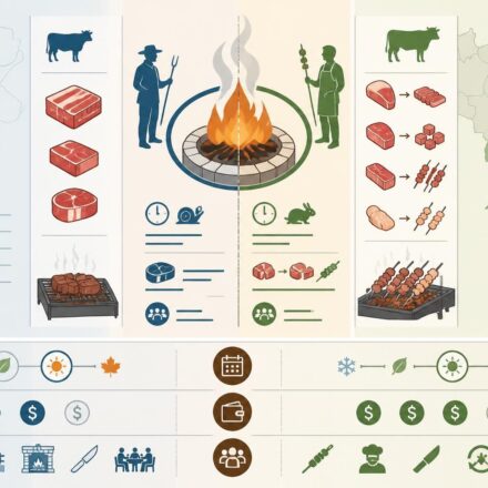 Churrasco argentin vs barbecue brésilien : même feu, deux philosophies, deux manières de couper découvrez les différences entre le churrasco argentin et le barbecue brésilien : même feu, mais deux philosophies uniques et deux manières distinctes de découper la viande.