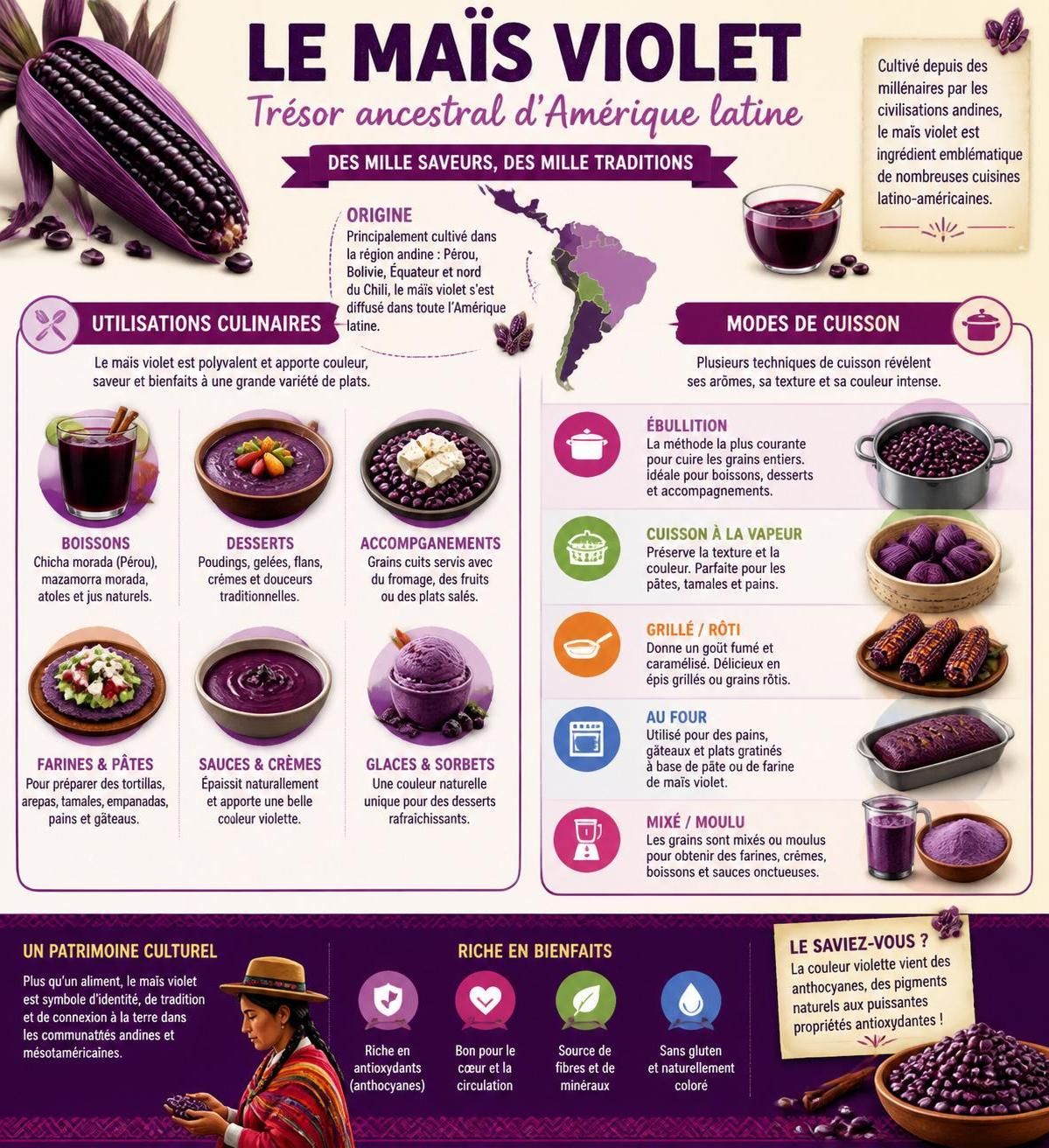 découvrez comment cuire le maïs latino-américain : maïs violet, maïs en épi, masa. apprenez les méthodes adaptées à chaque usage pour réussir vos recettes traditionnelles.