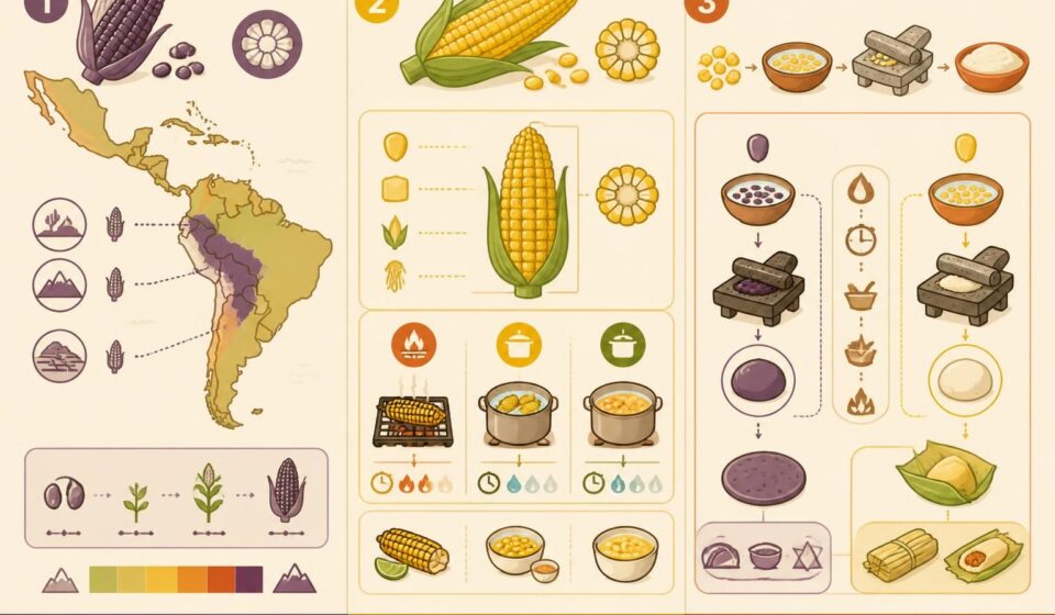 découvrez les meilleures méthodes pour cuire le maïs latino-américain : maïs violet, maïs en épi et masa, adaptées à chaque usage pour des recettes savoureuses et authentiques.