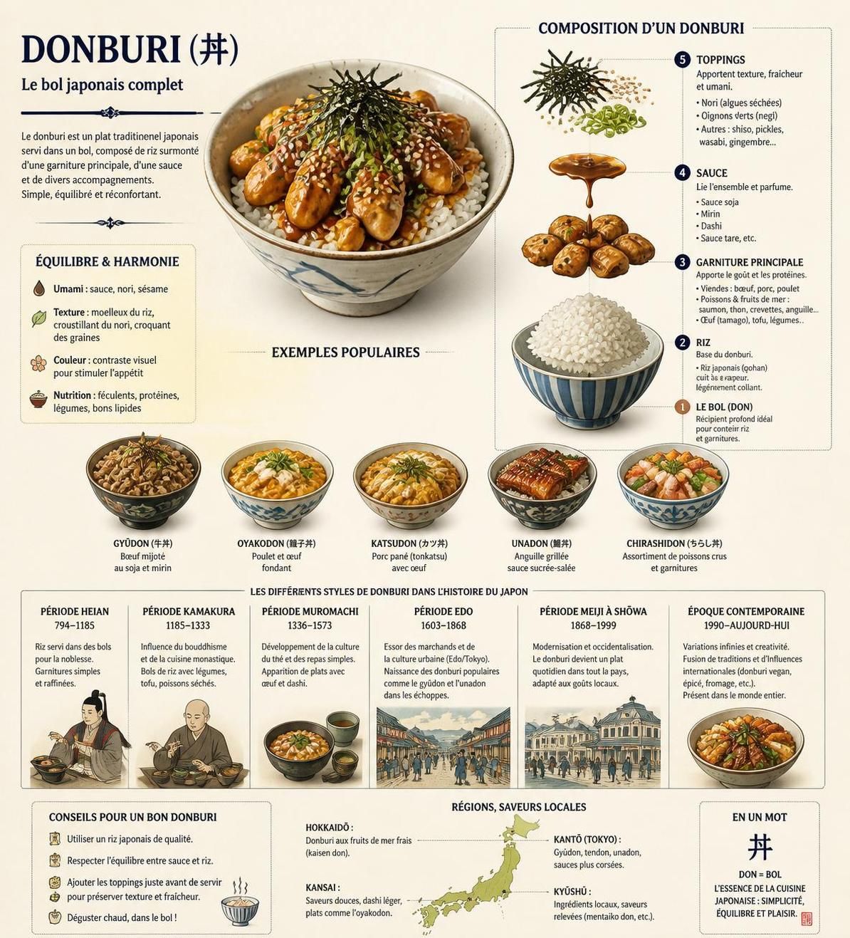 découvrez les secrets du donburi, le bol japonais incontournable au quotidien. explorez gyudon, oyakodon, katsudon et trouvez celui qui vous fait craquer !