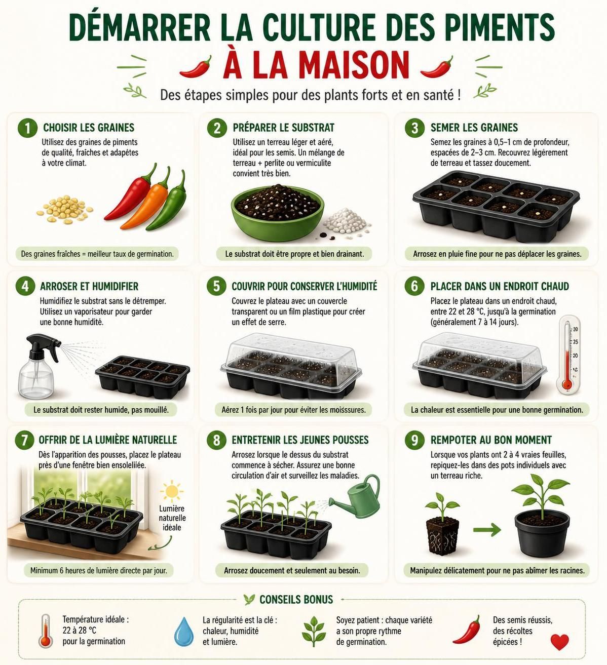 découvrez comment faire pousser vos propres piments à la maison grâce au guide de la cantina et profitez de saveurs mexicaines authentiques avec vos épices maison.