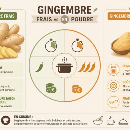 Gingembre frais vs gingembre en poudre : ce que ça change vraiment dans un plat découvrez les différences entre le gingembre frais et le gingembre en poudre, et comment chacun influence le goût et la texture de vos plats pour mieux choisir l'ingrédient adapté à vos recettes.
