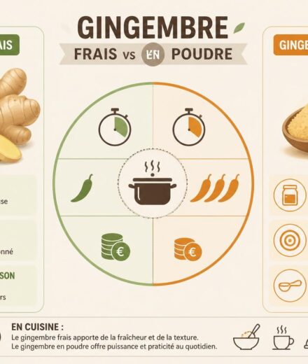 Gingembre frais vs gingembre en poudre : ce que ça change vraiment dans un plat découvrez les différences entre le gingembre frais et le gingembre en poudre, et comment chacun influence le goût et la texture de vos plats pour mieux choisir l'ingrédient adapté à vos recettes.