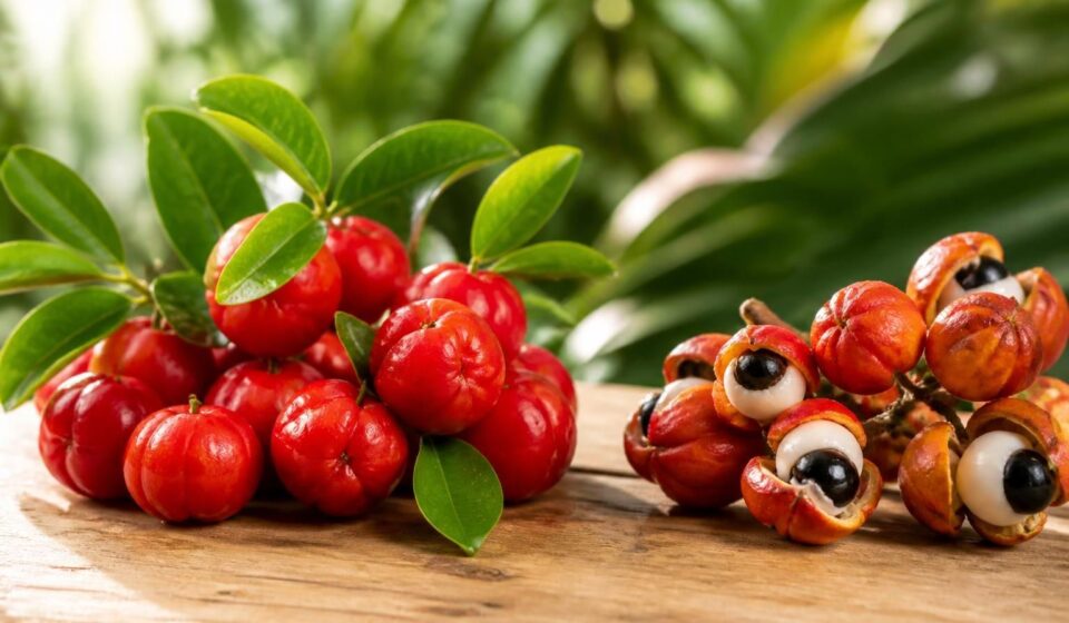 Découvrez les bienfaits du guarana et de l'acérola, deux superfruits brésiliens puissants, prisés en phytothérapie pour leurs propriétés énergisantes et revitalisantes.
