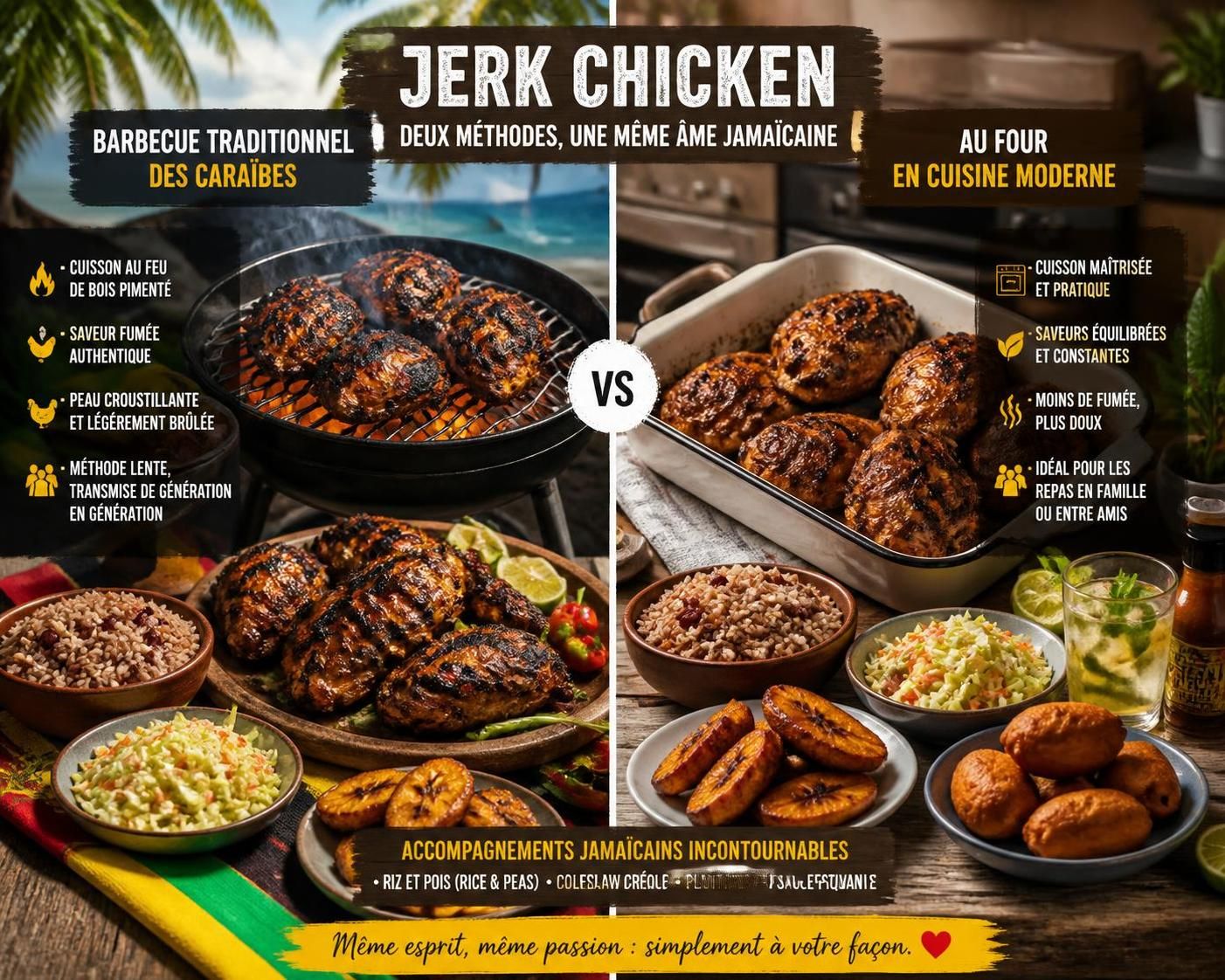 découvrez la recette authentique du jerk chicken jamaïcain avec une marinade épicée au piment scotch bonnet, idéale pour un barbecue d'août aux saveurs ensoleillées des caraïbes.