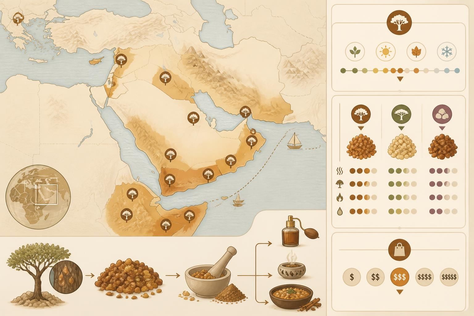 découvrez la myrrhe en cuisine, cette épice-résine historique utilisée par les anciennes civilisations, et apprenez comment elle rehausse aujourd'hui saveurs et parfums dans vos recettes.